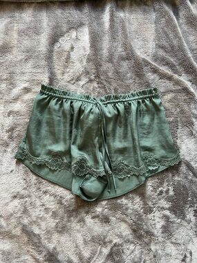 Victoria's Secret Olive Green Lace-Trim Sleep Shorts